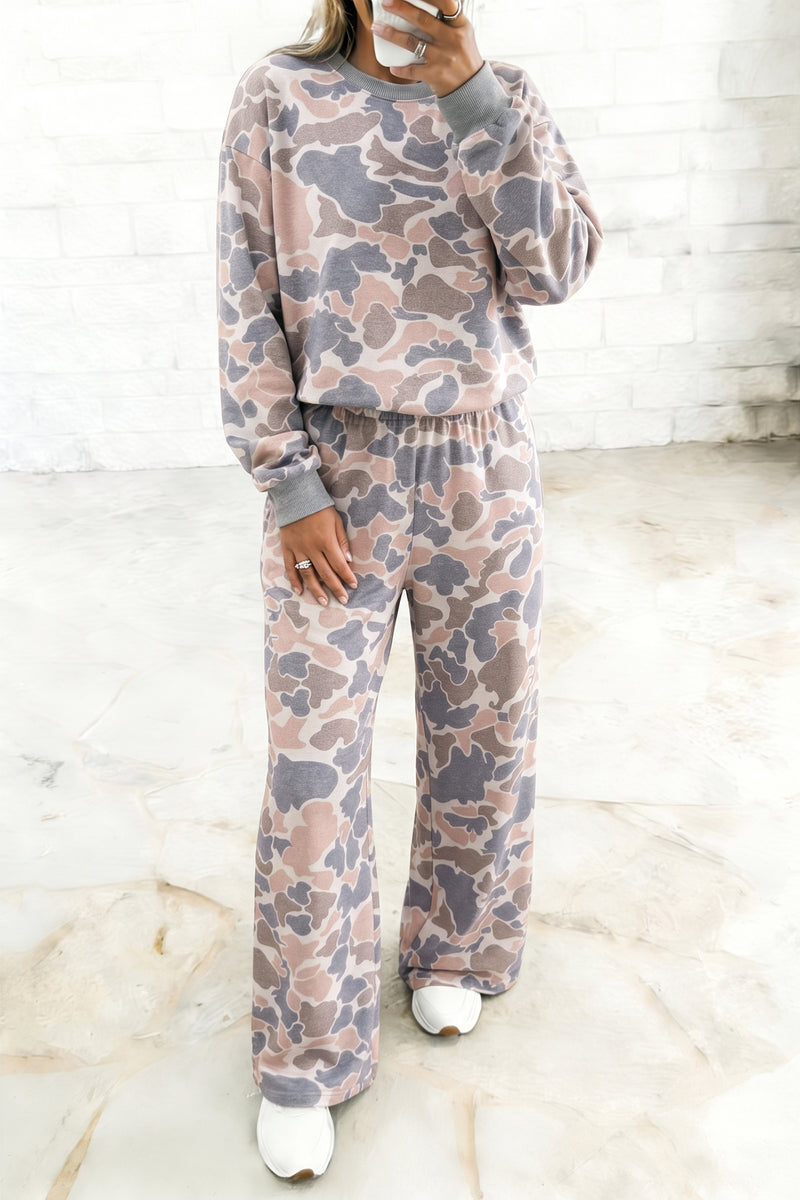 Sundown Camo Wide Leg Pants Set