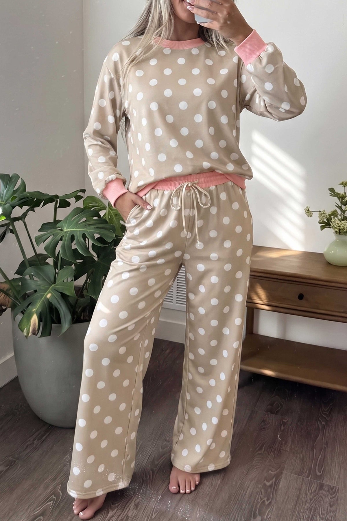 Sweet Talk Polka Dot Top And Pants Set