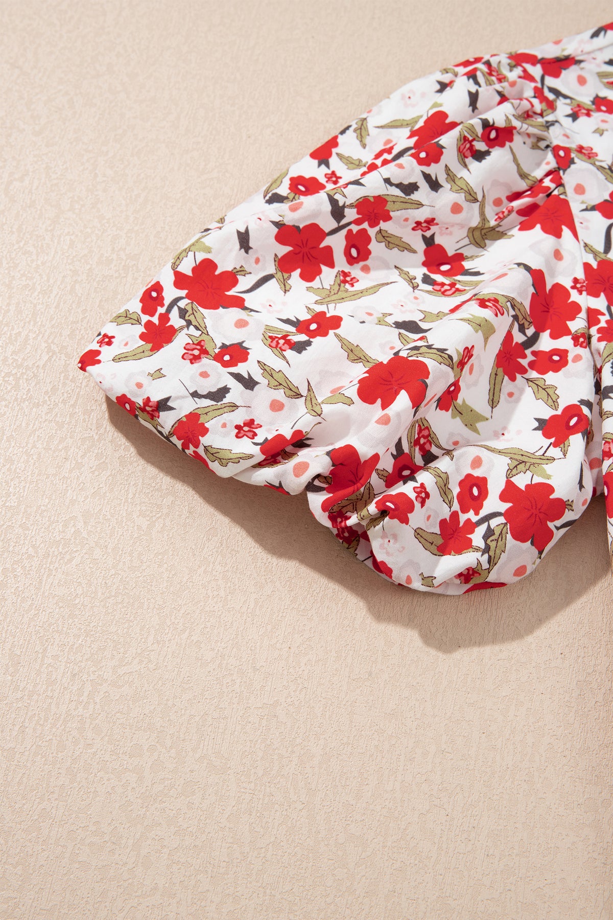 Floral Puff-Sleeve Button-Up Shirt