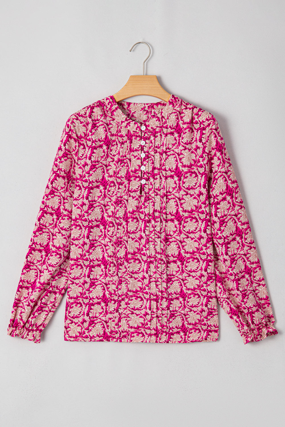 Wildflower Floral Pleated Puff Sleeve Blouse