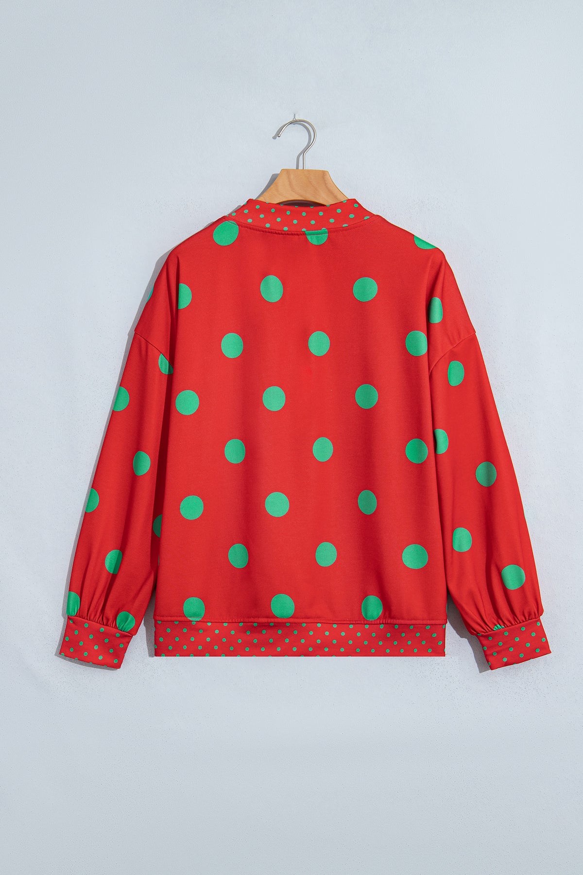 Polka Dot Contrast Tunic Sweatshirt
