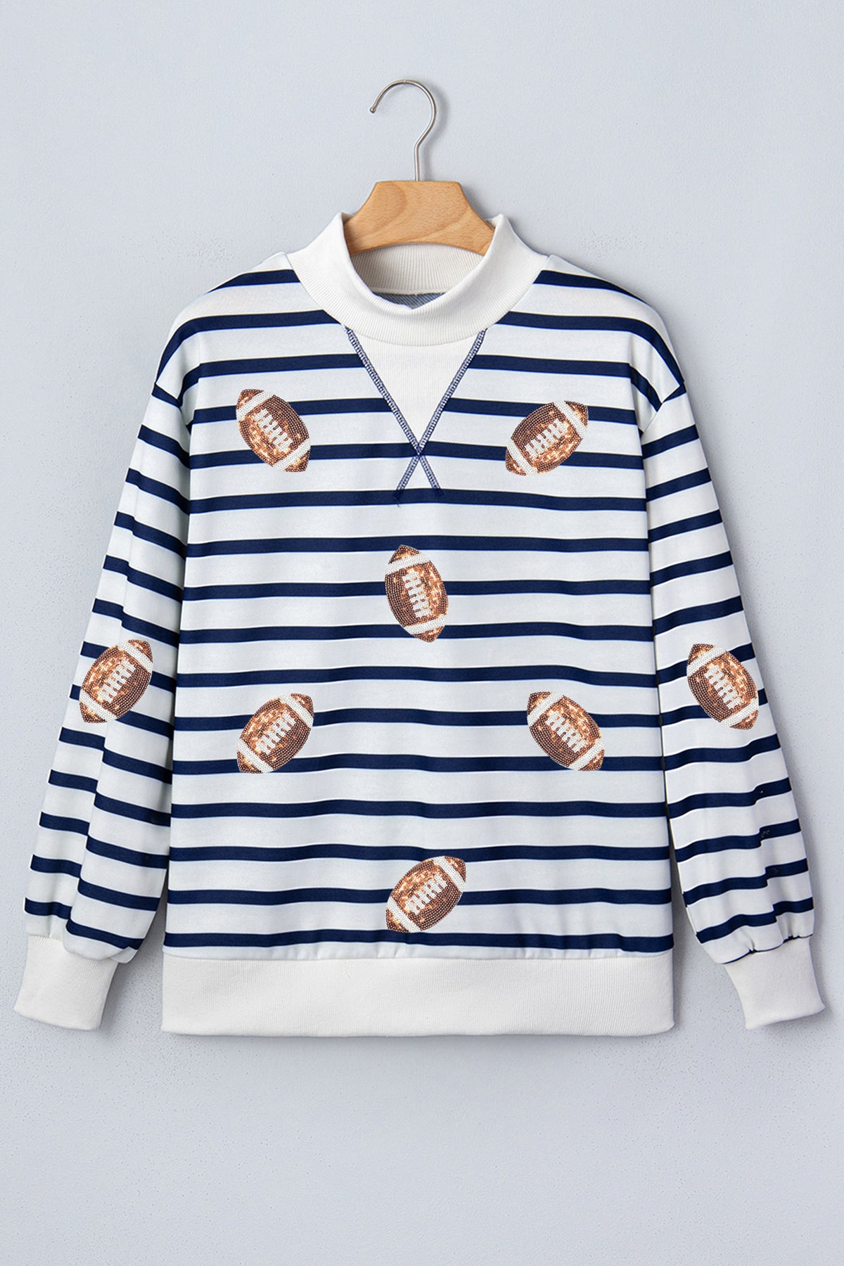 Striped Sequin Rugby Sweatshirt