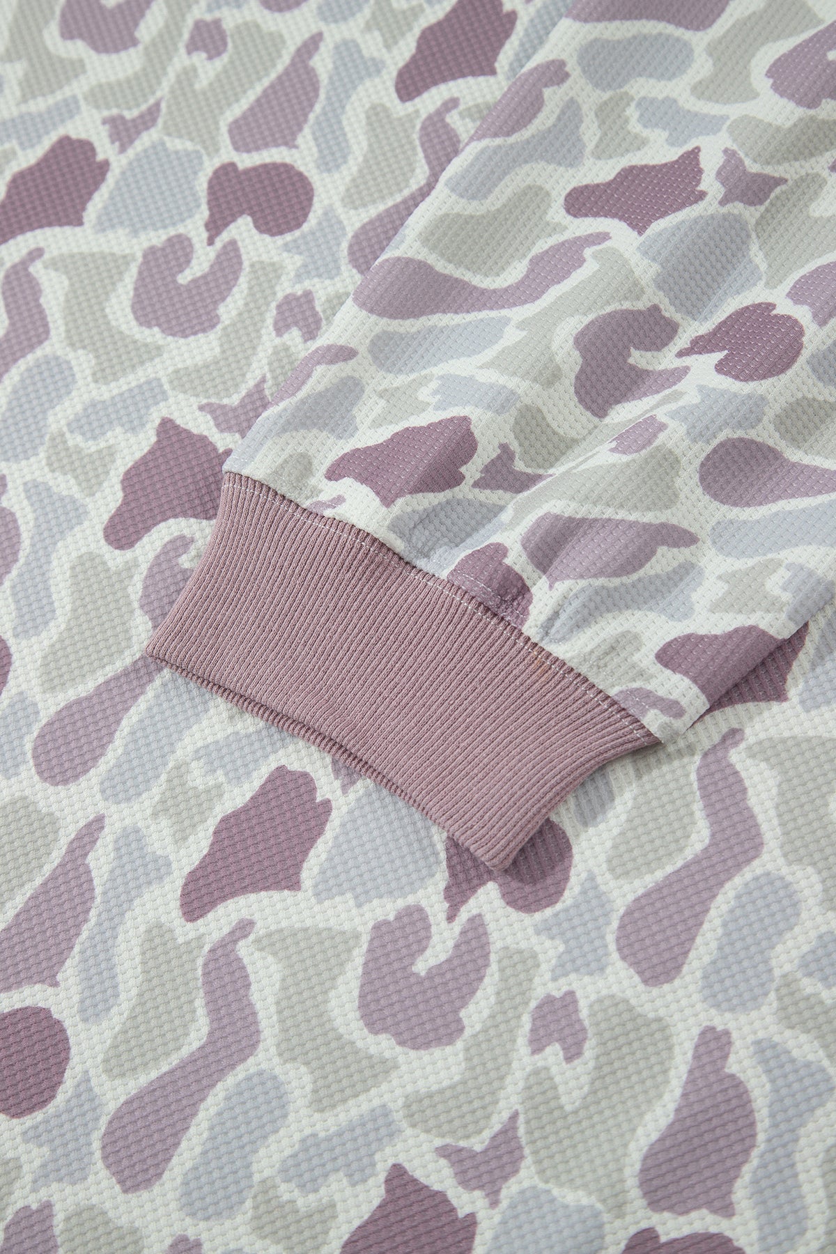 Plus Size Camo Waffle Shorts Set