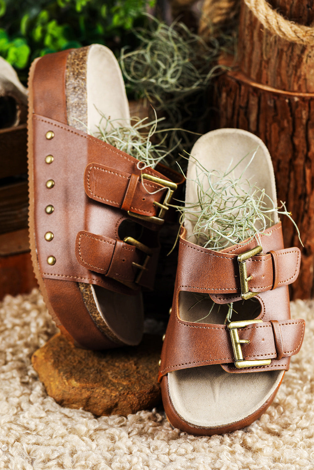 Night Out Studded Platform Sandal Slippers