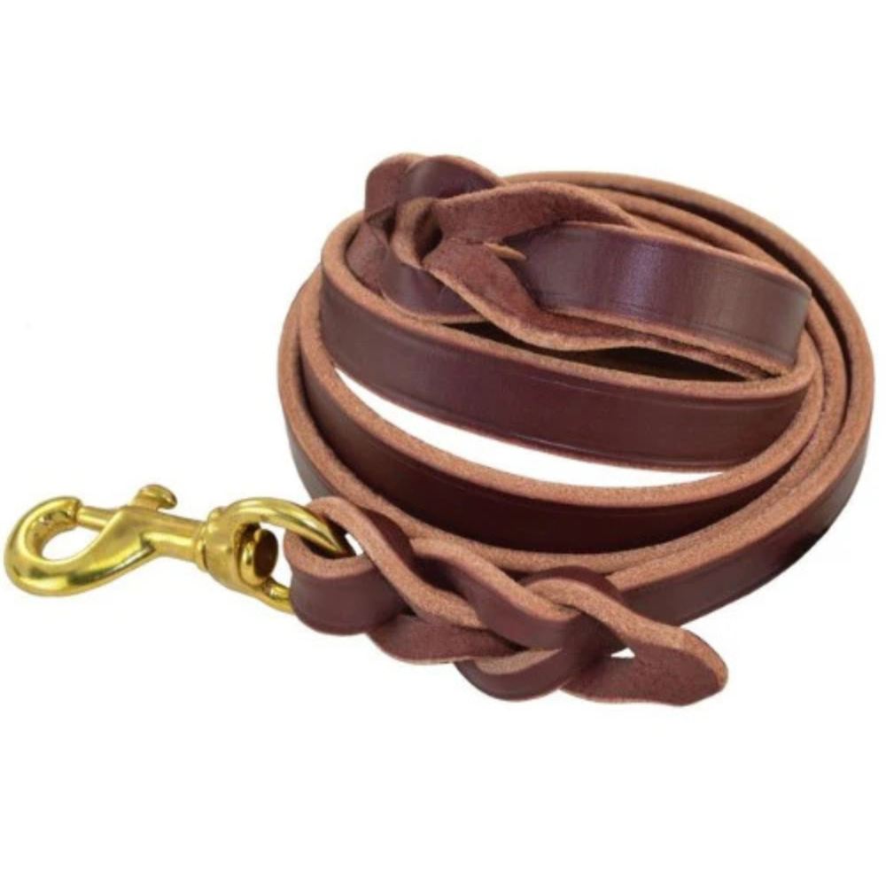HuntEmUp Braided Leather Dog Training Leash - 5/8 in, Up to 6 ft