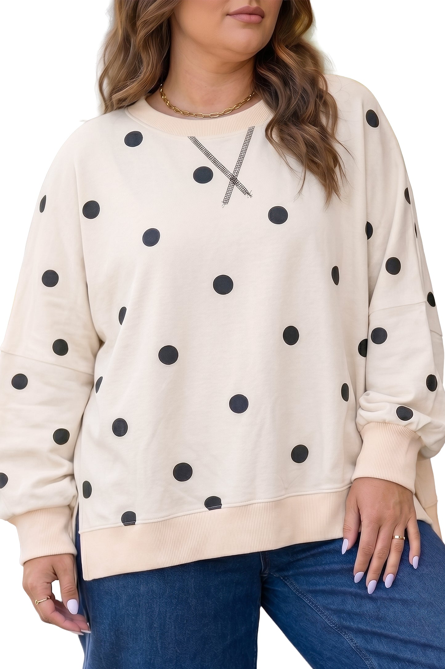Sunlit Polka Dot Plus Size Top