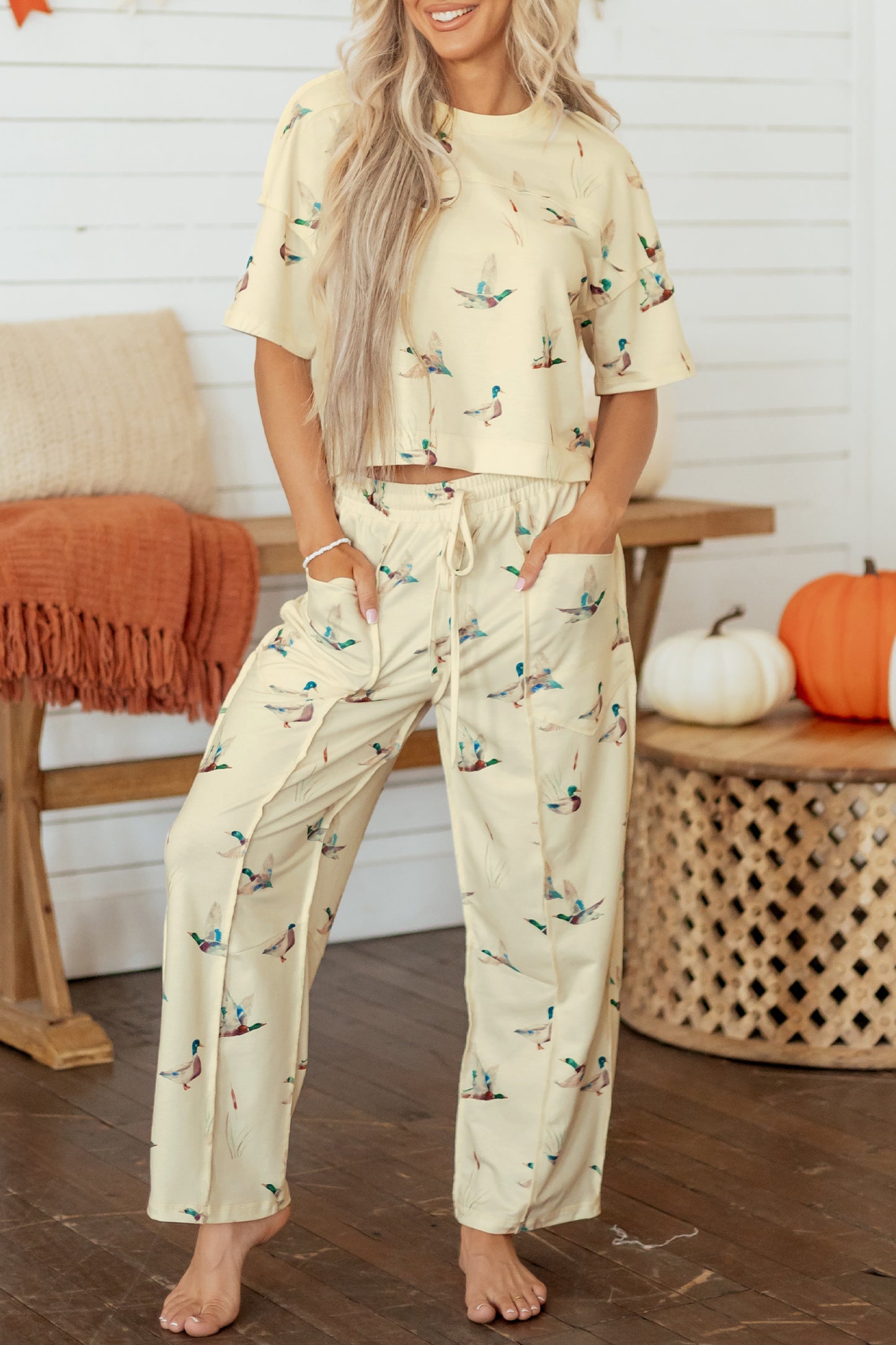 Marsh Morning Duck Print Pant Set