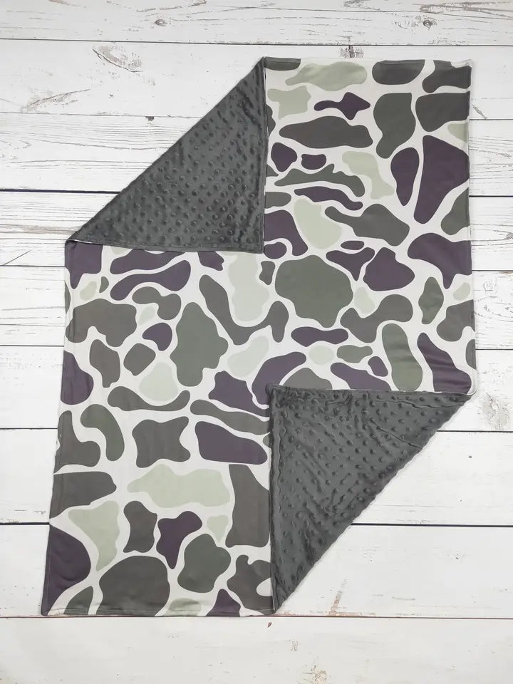 Baby Green Camouflage Print Blanket