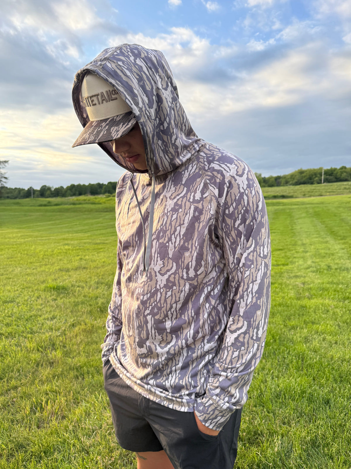 Whitetail Co. Old Faded Tree Bark Lightweight Hoodie