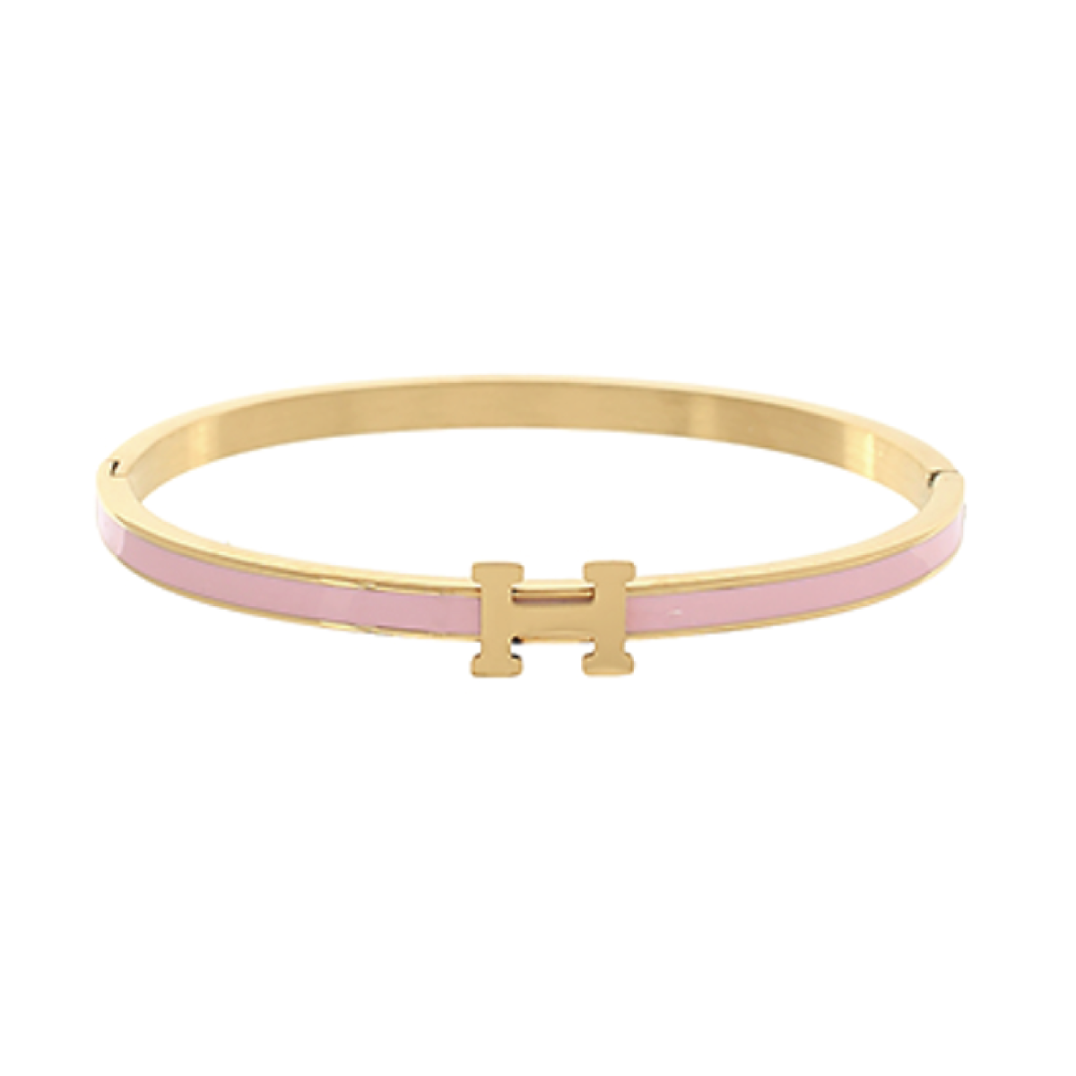 Light Pink Epoxy H Bracelet