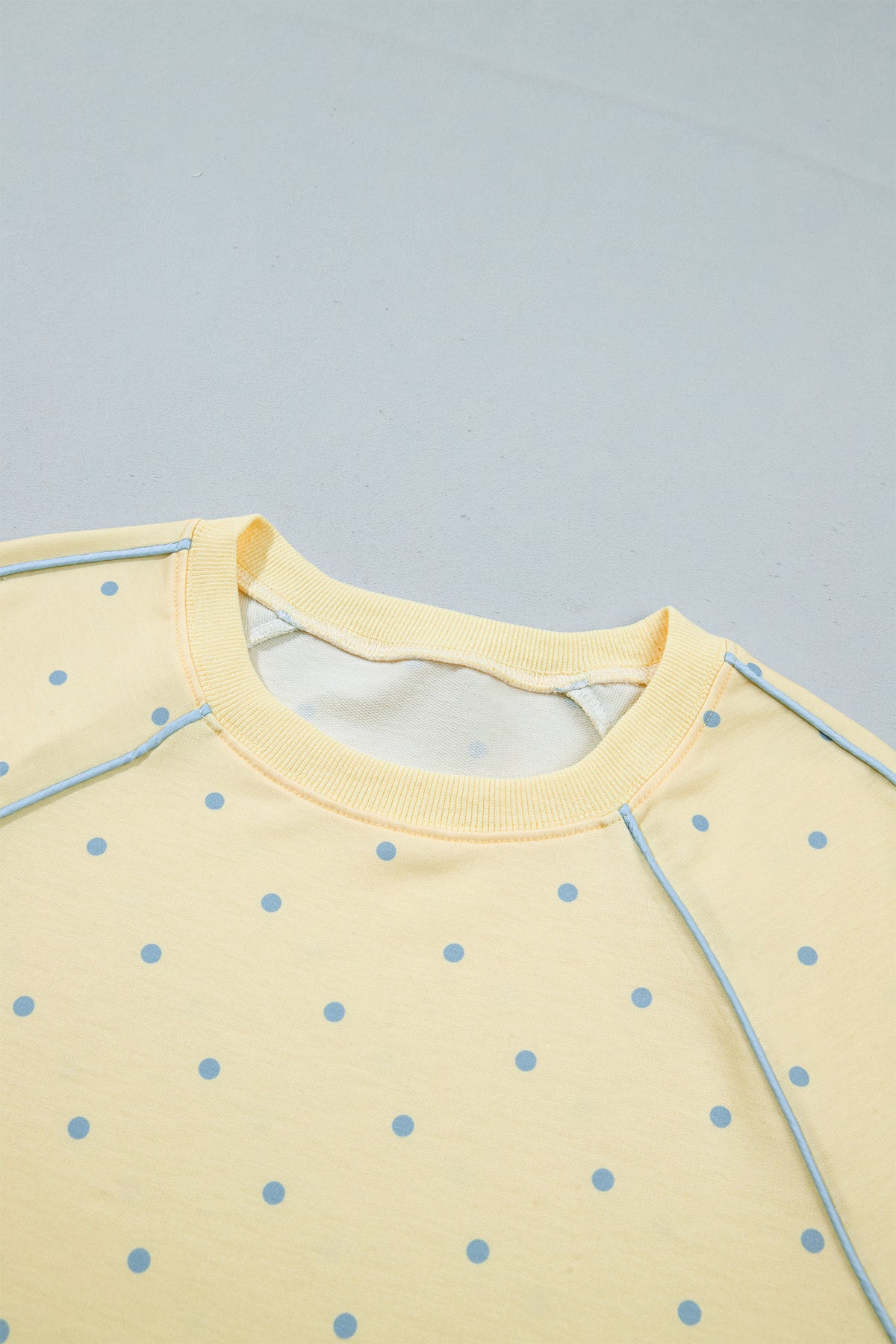 Polka Dot Piped Relaxed Top