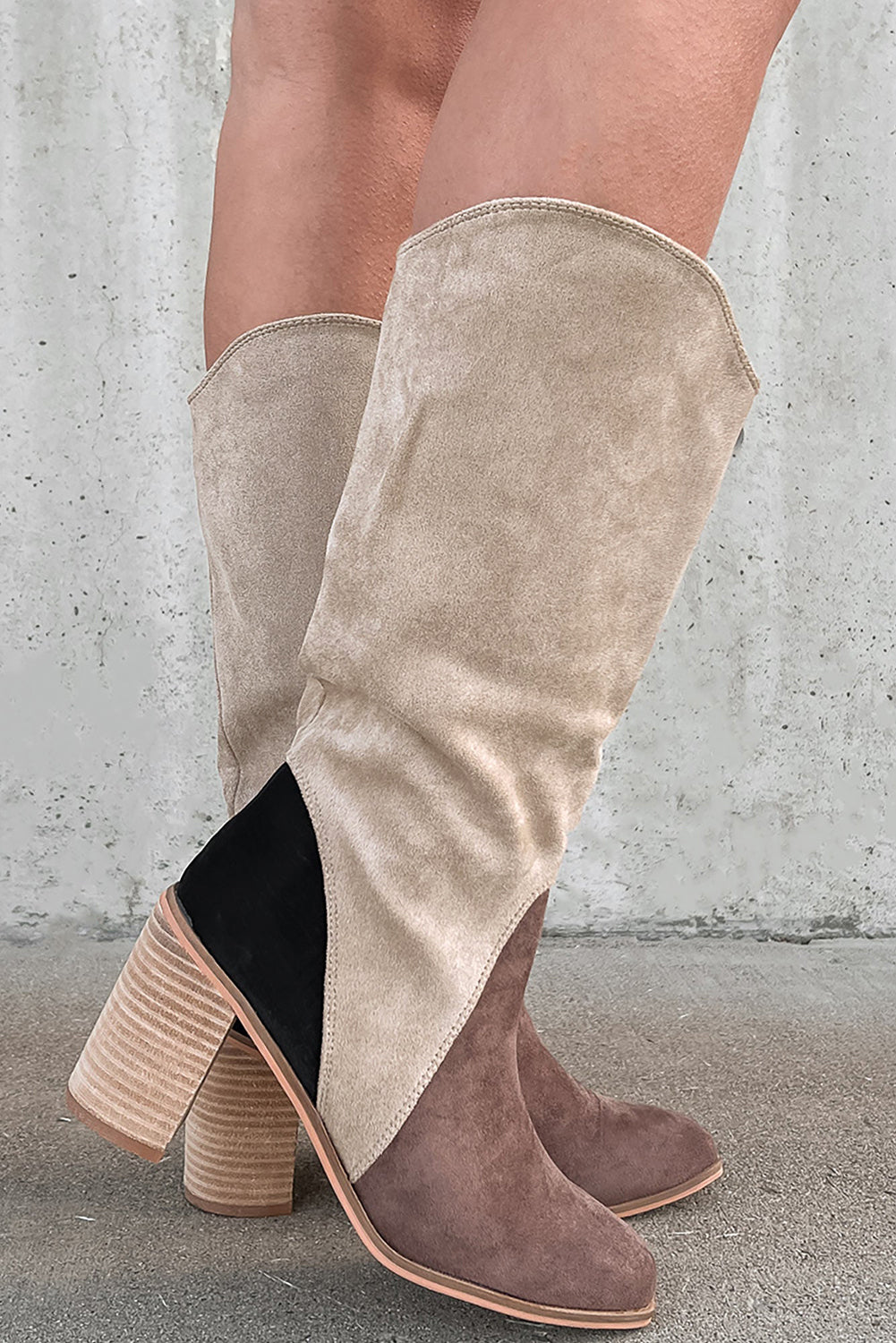 Canyon Trail Suede Patchwork Boots