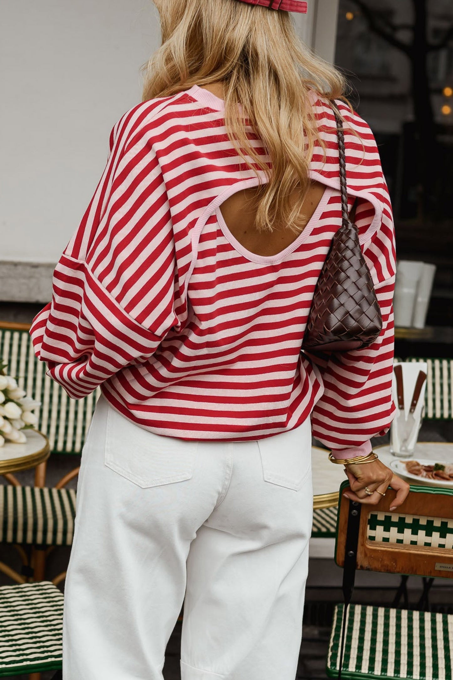 Pep Rally Stripe Open-Back Top