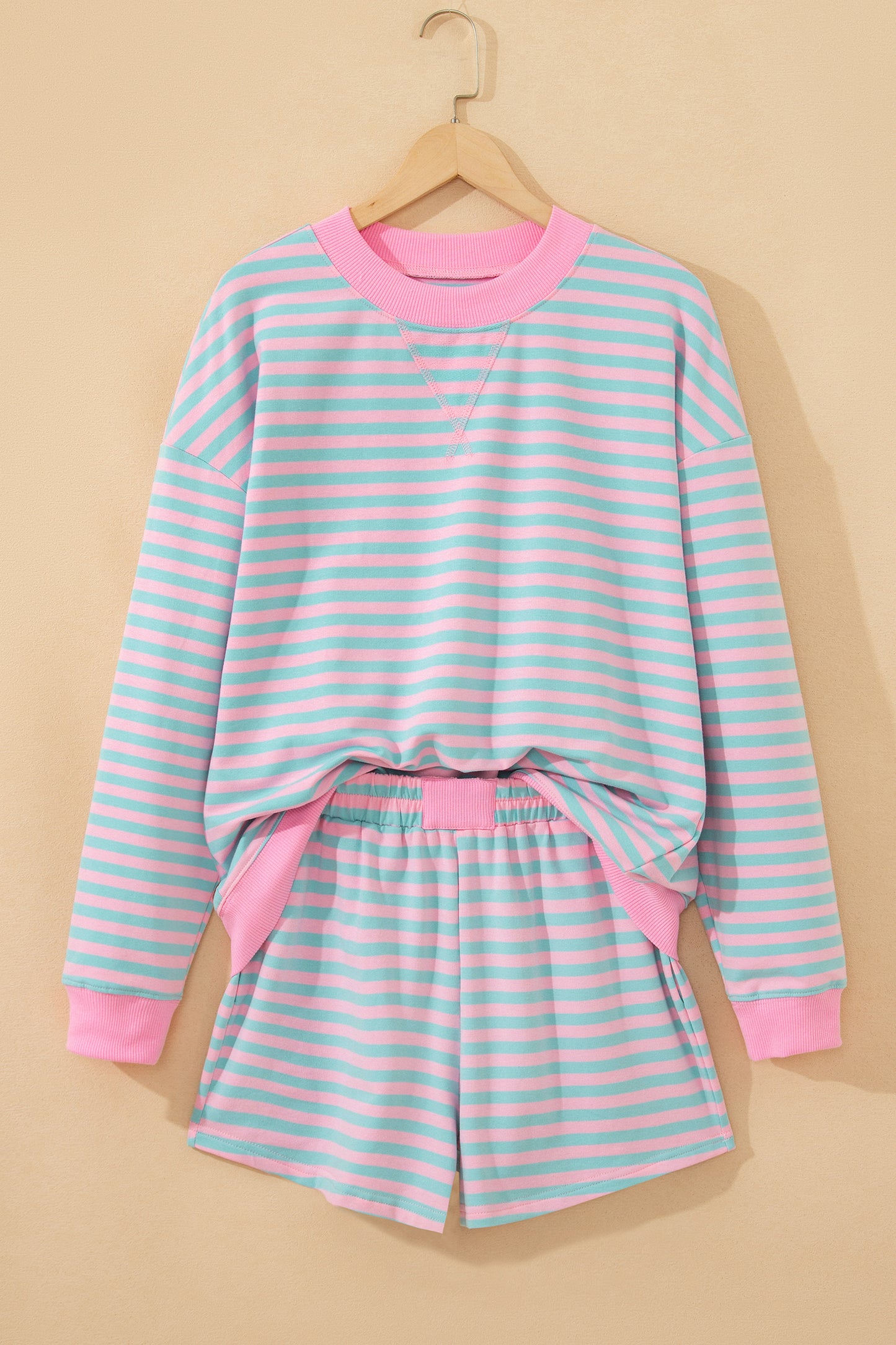Field Day Striped Pullover Short Set