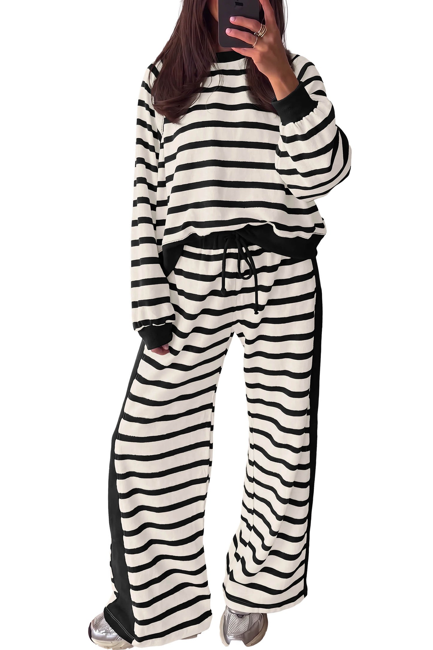 Harbor Stripe Ribbed Lounge Set