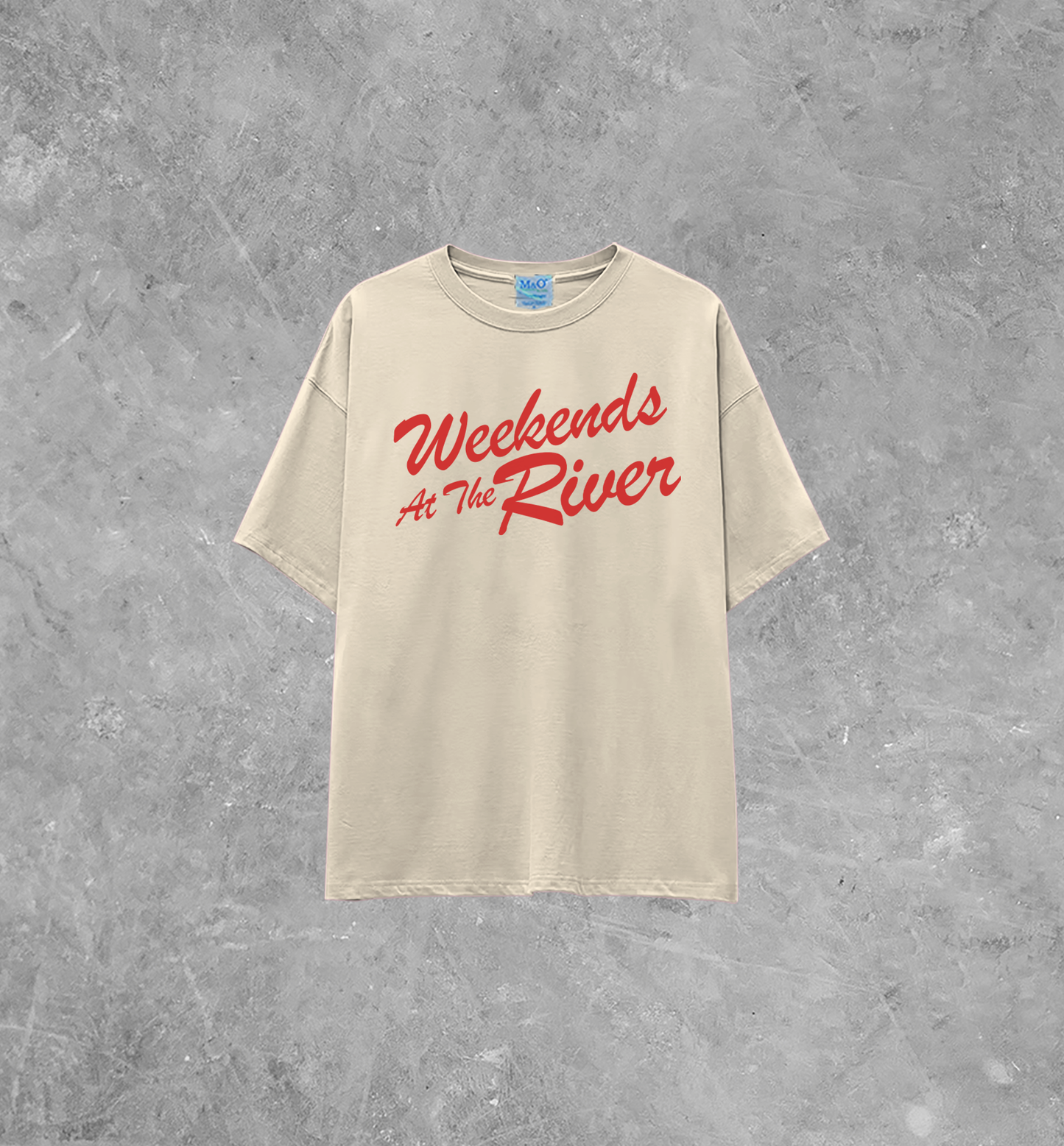 Underground Original Design: Weekends At The River, Summer Lightweight M&O Cotton T-Shirt