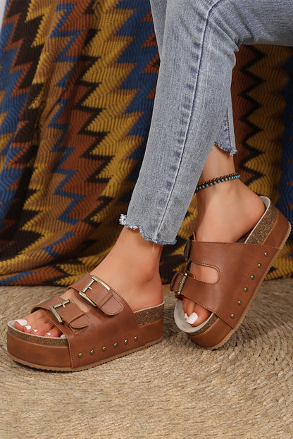 Night Out Studded Platform Sandal Slippers
