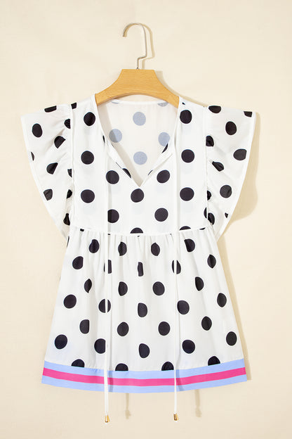 Sweet Spot Polka Dot Babydoll Blouse