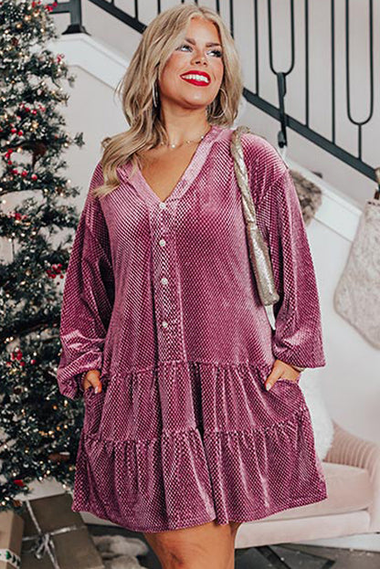 Meadow Mauve Velvet Tiered Dress