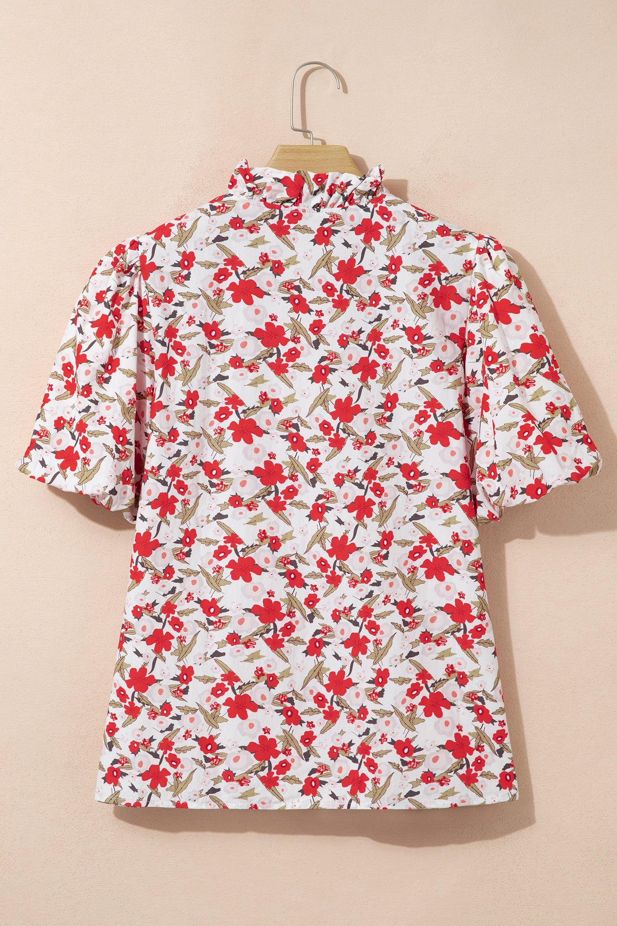 Floral Puff-Sleeve Button-Up Shirt