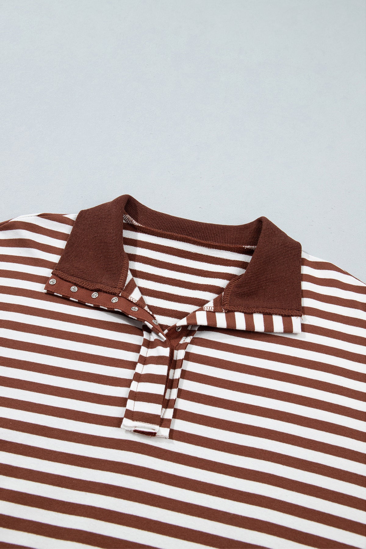 Stripe Raw Seam Pullover Sweatshirt