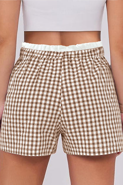 Hay Bale Plaid Plus Size Shorts