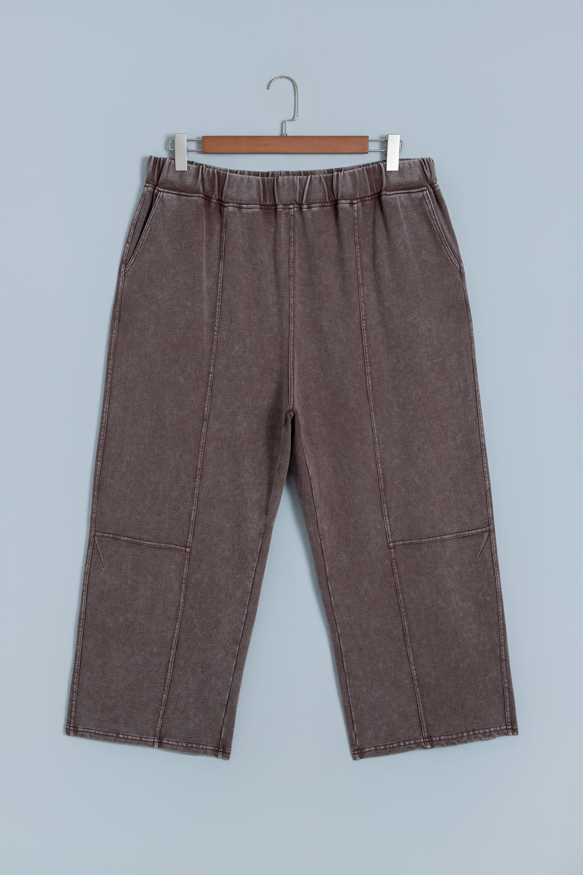 Coffee Mineral Wash Barrel Pants