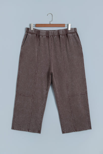 Coffee Mineral Wash Barrel Pants
