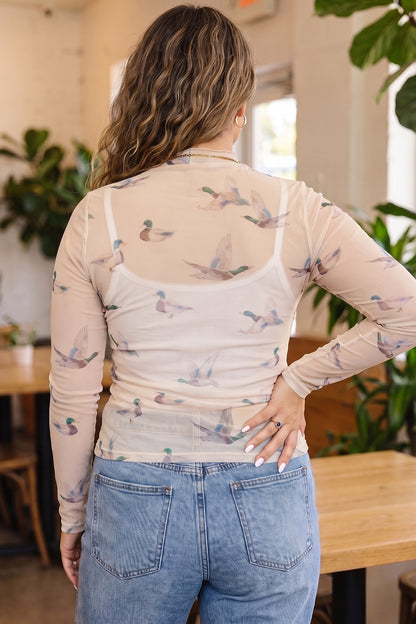 Marsh Duck Mesh Plus Size Blouse