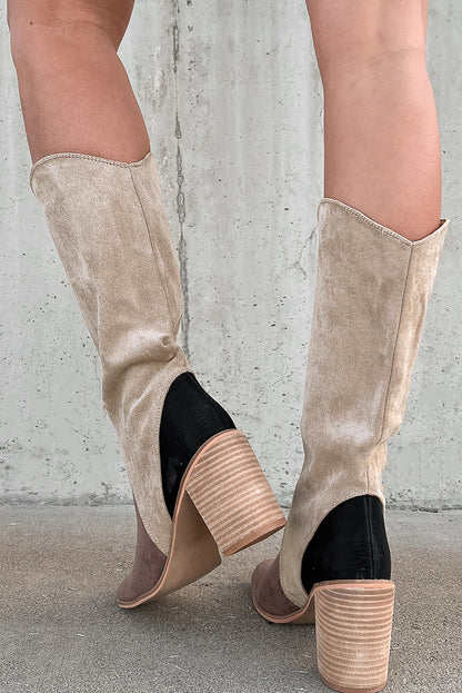 Canyon Trail Suede Patchwork Boots