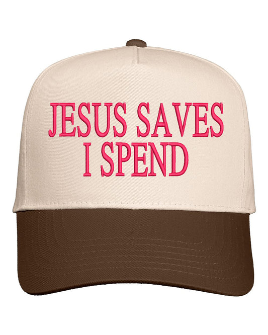 Jesus Saves I Spend Embroidered Cap