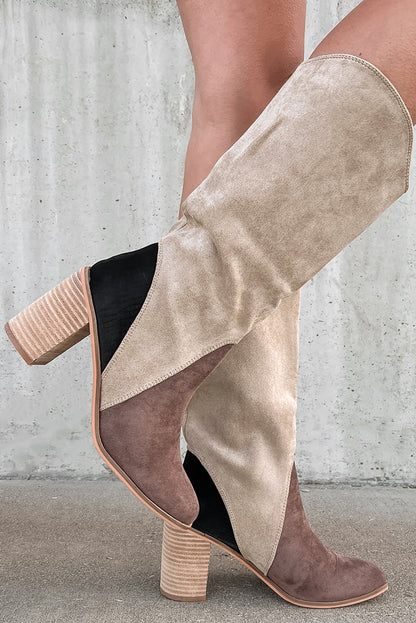 Canyon Trail Suede Patchwork Boots