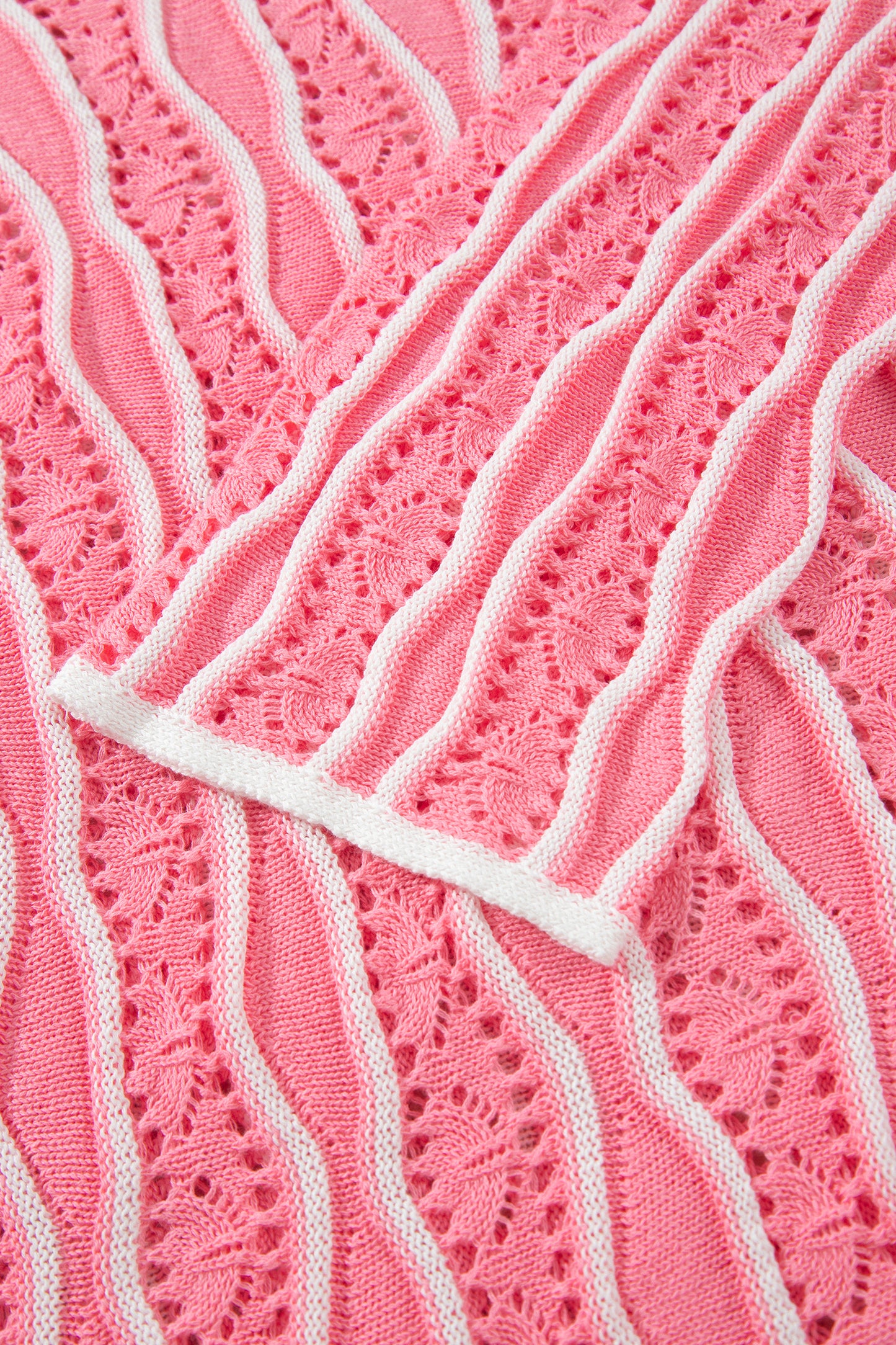 Cloud Nine Wavy Eyelet Knit Sweater