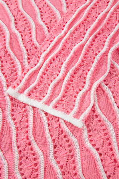 Cloud Nine Wavy Eyelet Knit Sweater