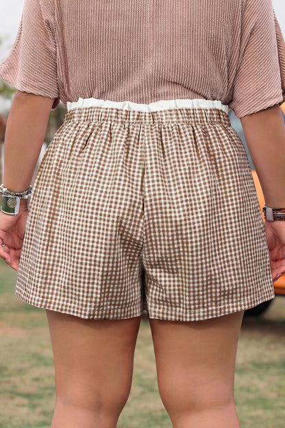 Hay Bale Plaid Plus Size Shorts