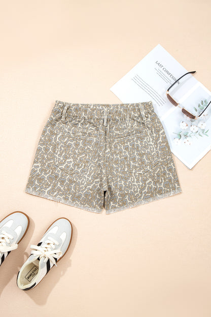 Wild West Leopard Denim Shorts