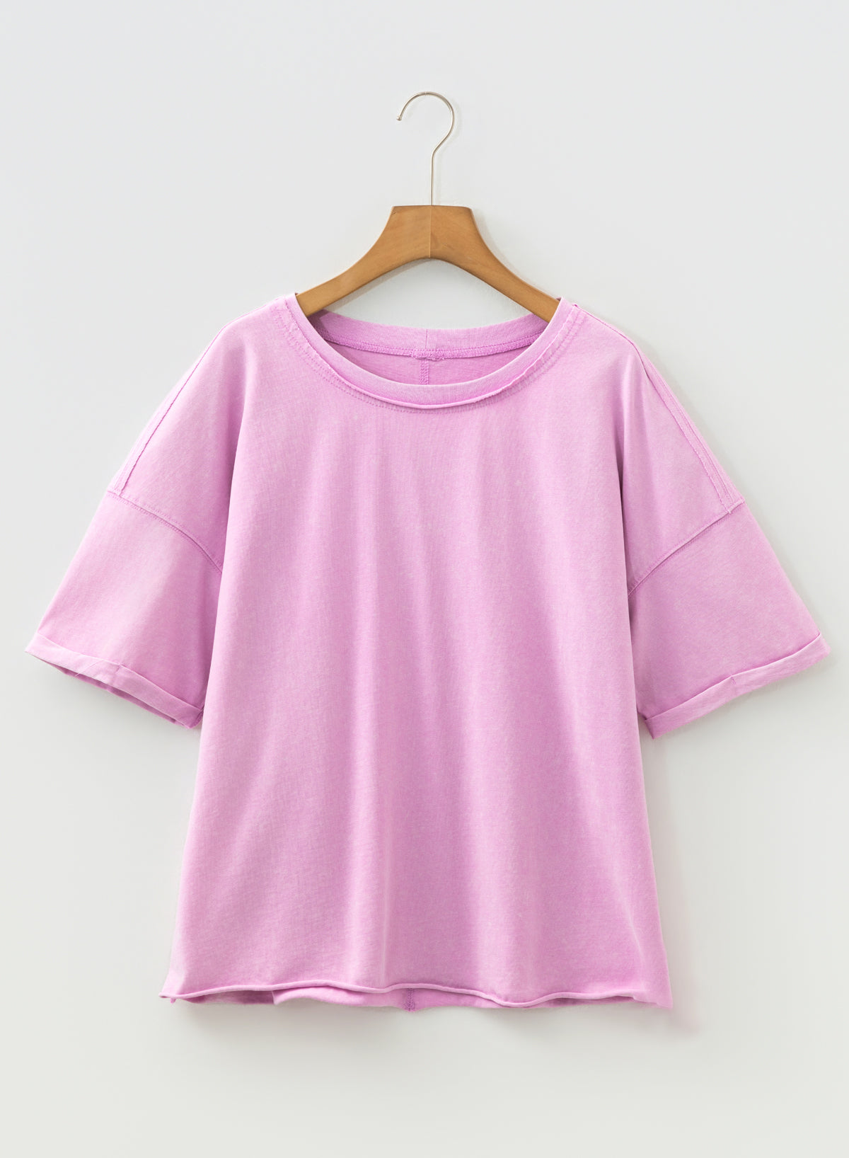 Lavender Mineral Wash Raw-Edge Tee