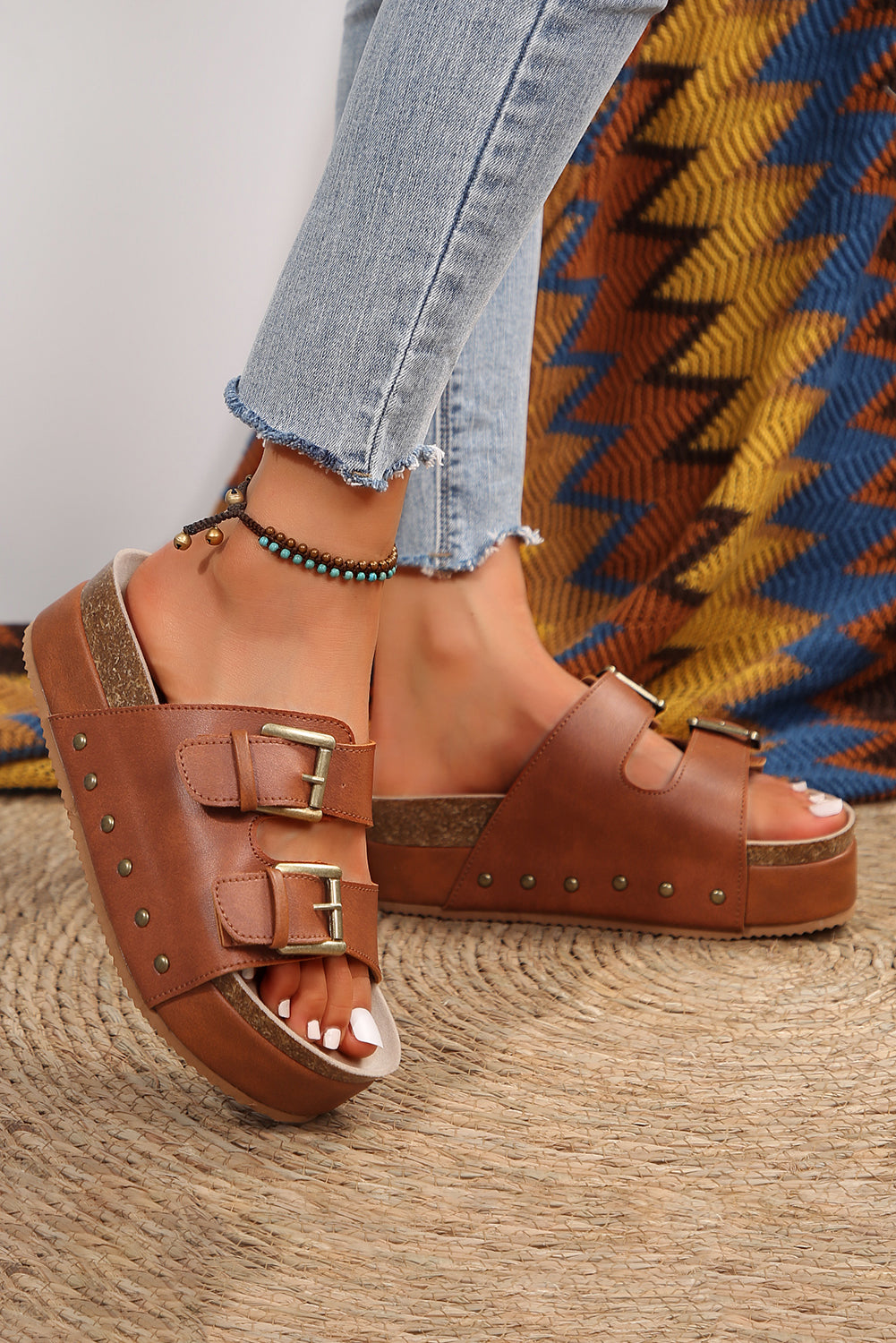 Night Out Studded Platform Sandal Slippers