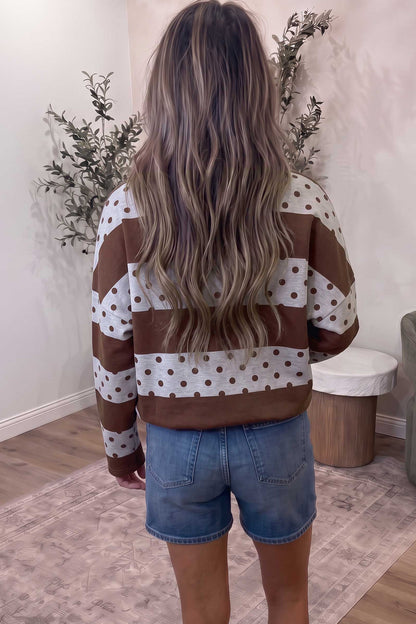 Stripe & Polka Dot Quarter-Zip Top