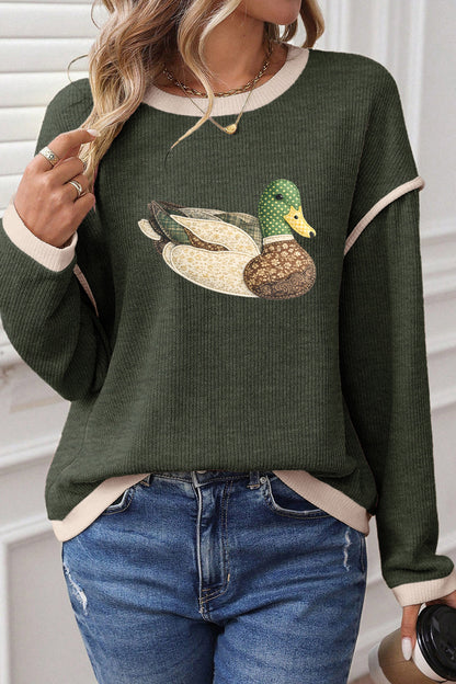 Lucky Mallard Contrast Knit Top