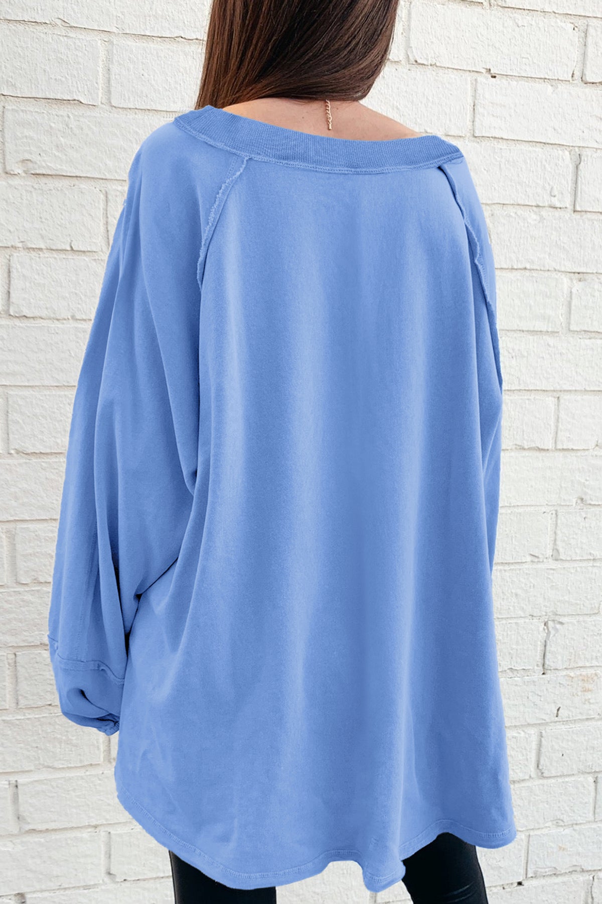 Raw Seam Patchwork Oversized Sweatshirt