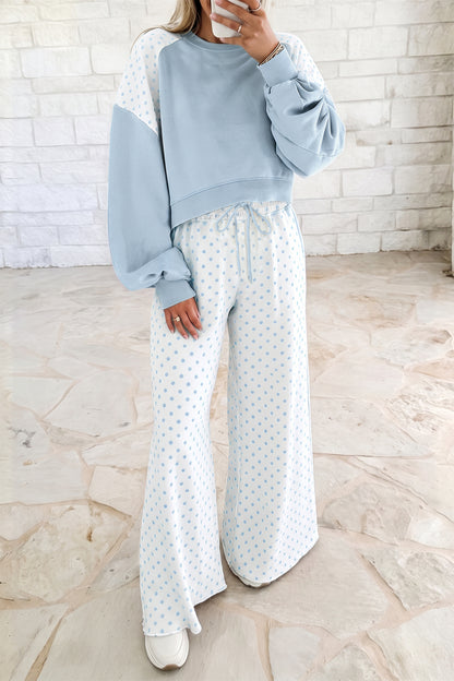 Polka Dot Colorblock Lounge Set