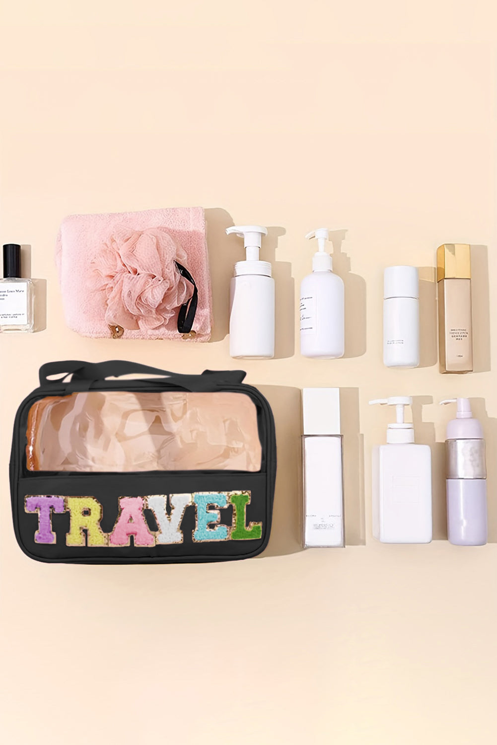 Jet Set Clear Travel Makeup Bag