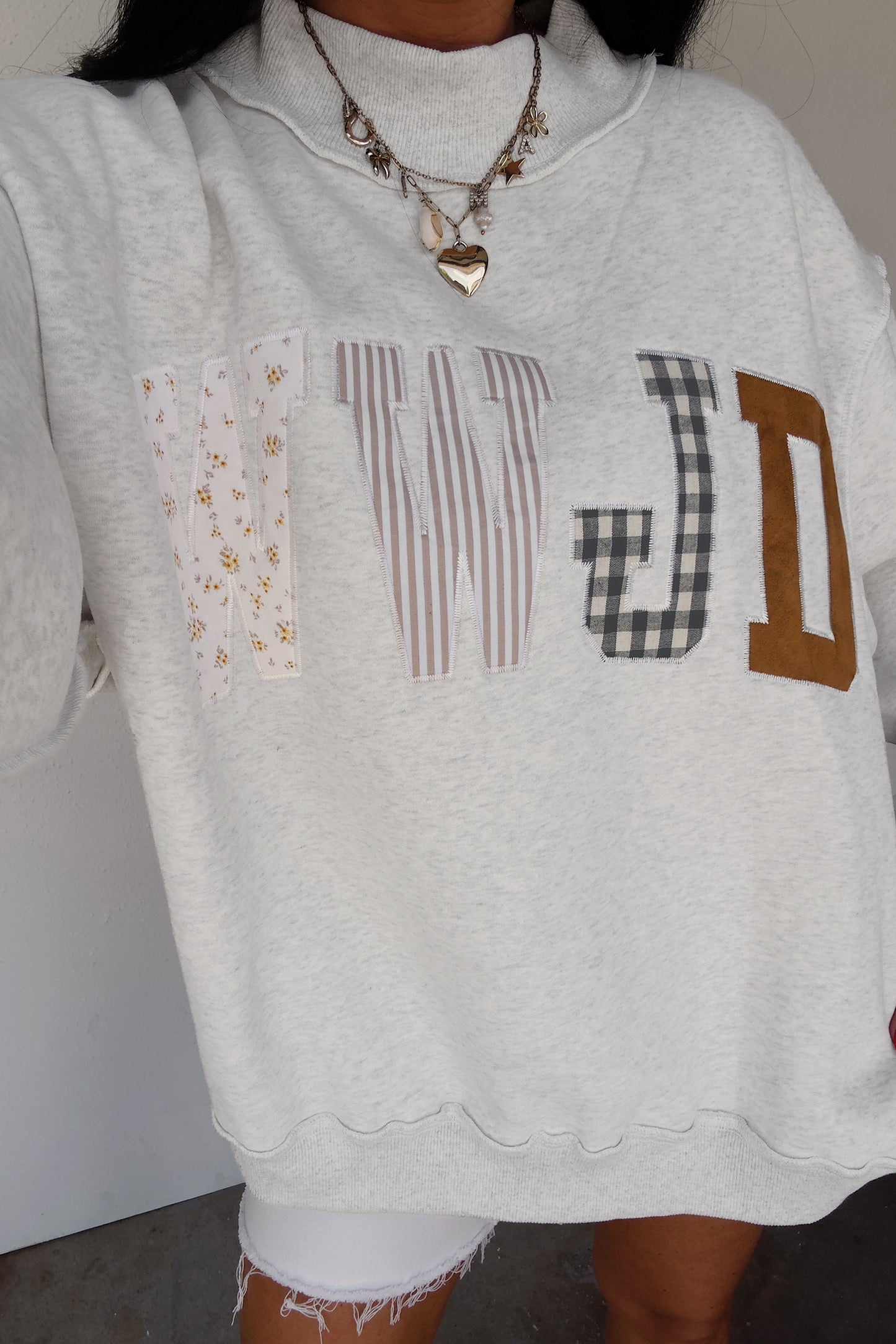 Sunday Grace "WWJD" Mock Neck Sweatshirt