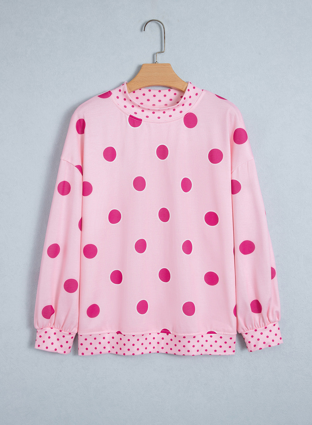 Polka Dot Contrast Tunic Sweatshirt