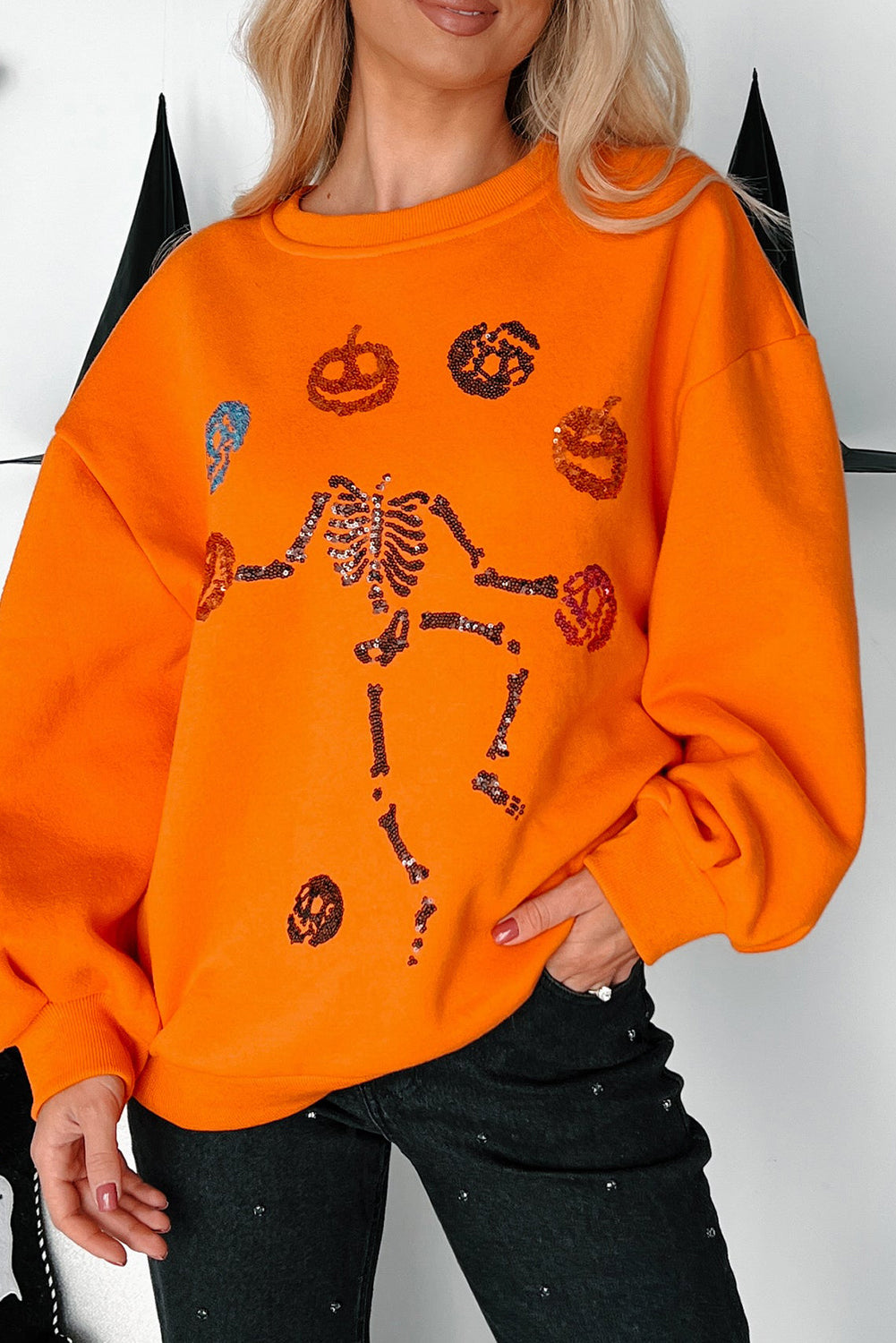 Dancing Critters Sequin Halloween Sweatshirt