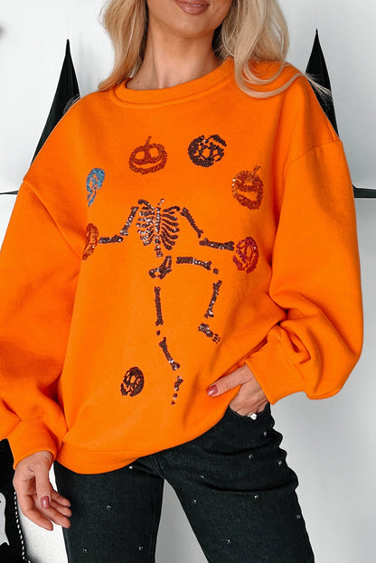 Dancing Critters Sequin Halloween Sweatshirt