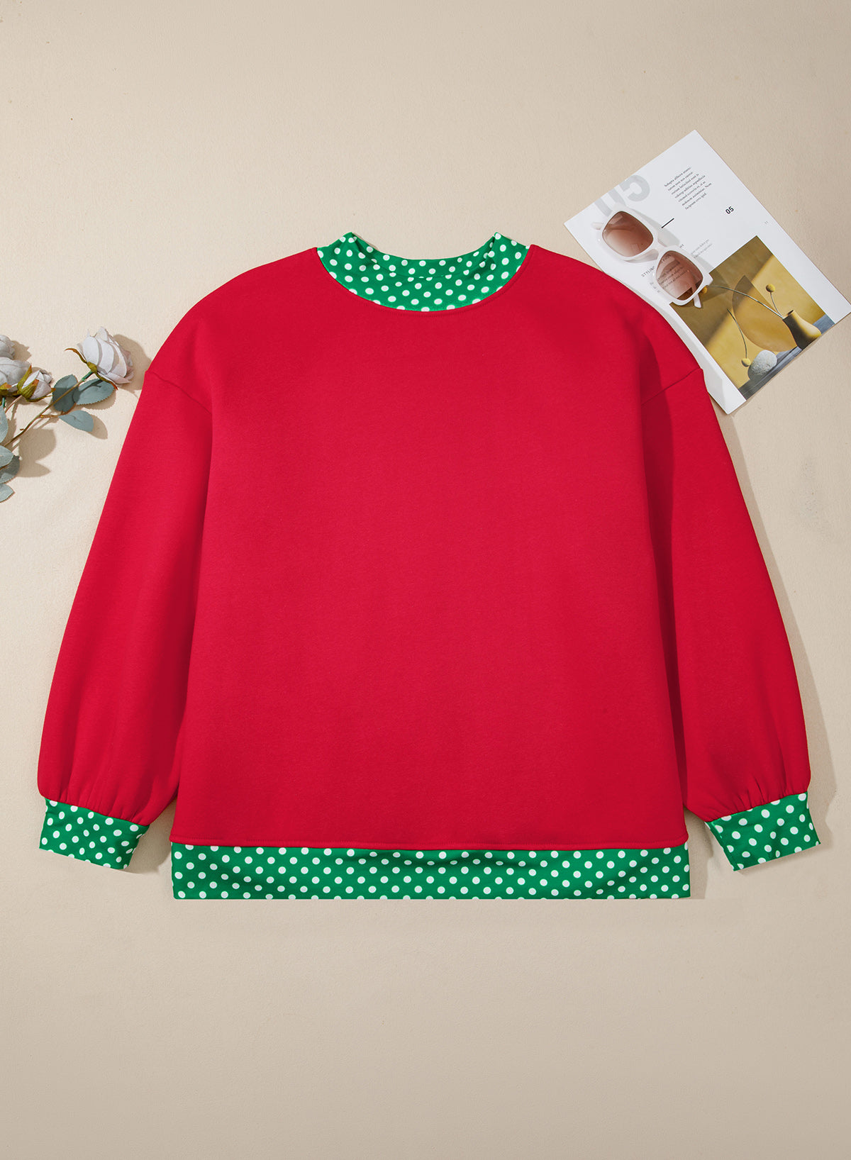 Field Day Polka Dot Plus Size Sweatshirt