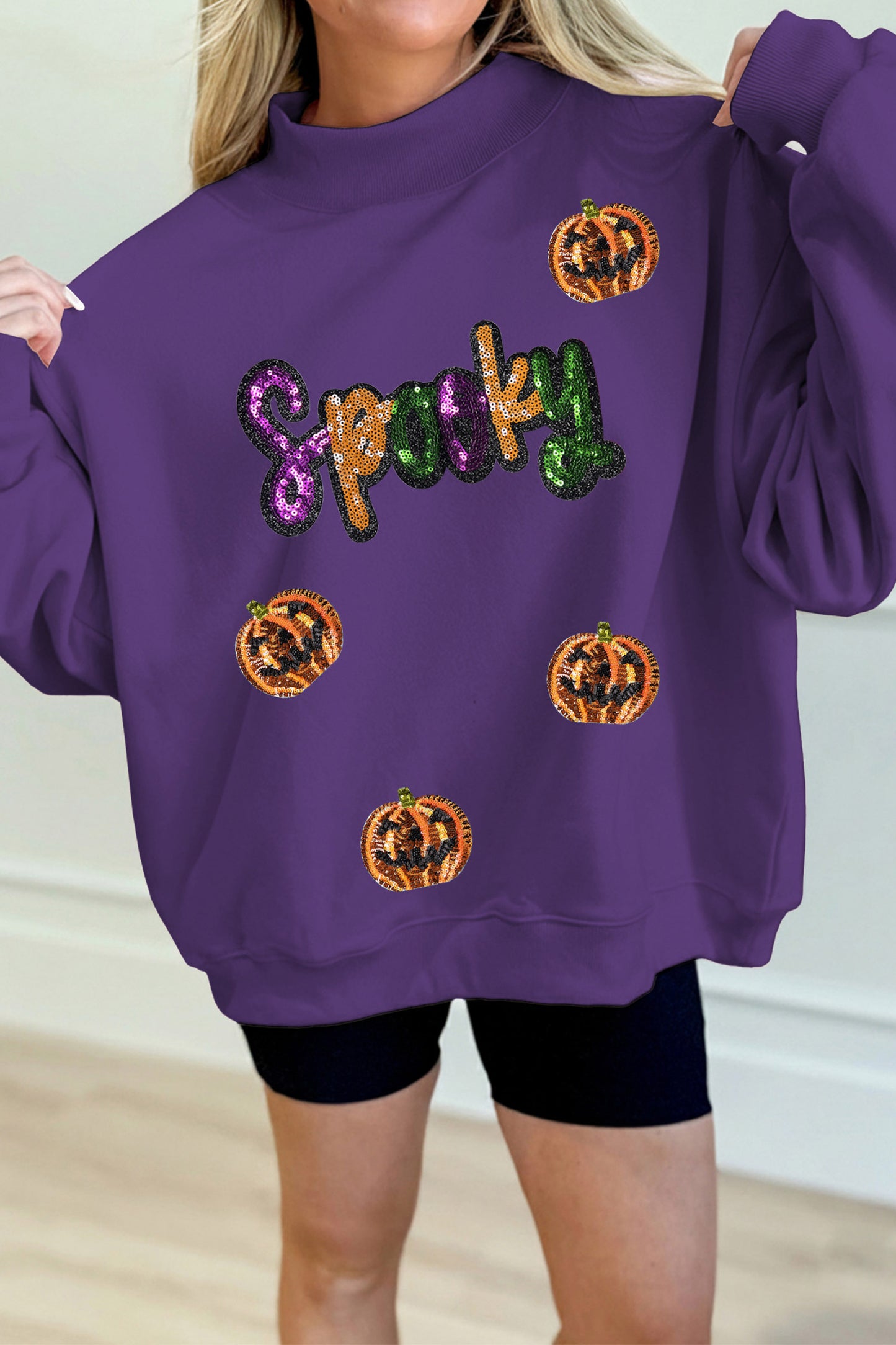 Spooky Pumpkin Sequin Sweatshirt