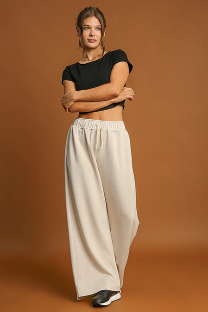 Porch Swing Drawstring Wide Leg Pants